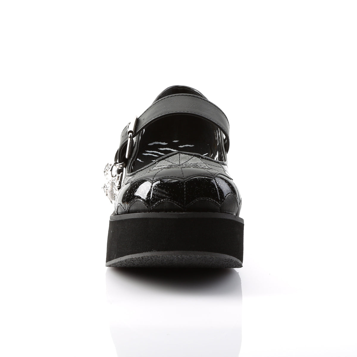 Demonia Cult Signature | "Sprite-05" Platforms - Black Vegan Leather-Black Patent