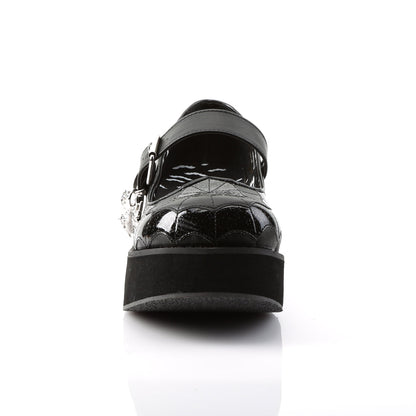 Demonia Cult Signature | "Sprite-05" Platforms - Black Vegan Leather-Black Patent