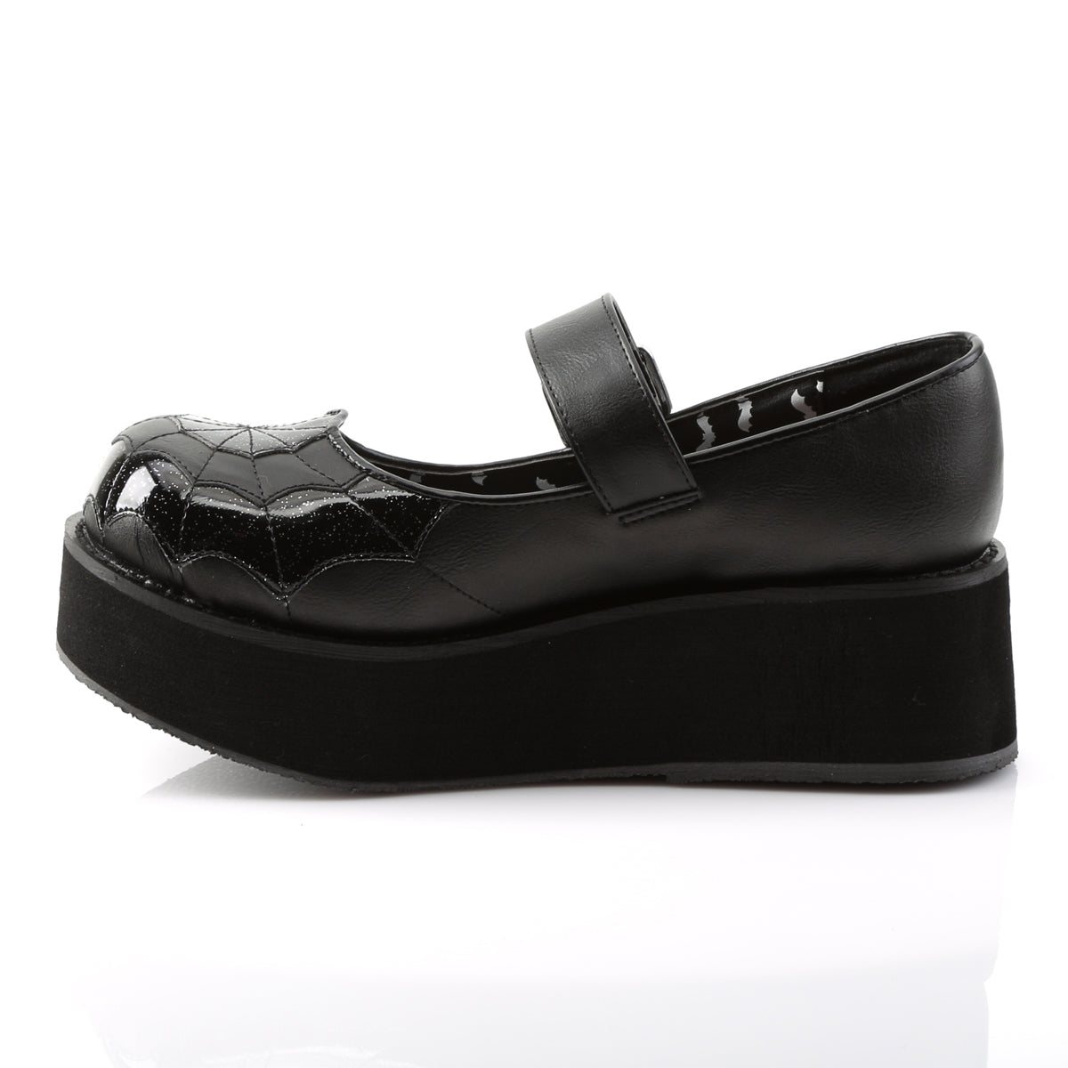 Demonia Cult Signature | "Sprite-05" Platforms - Black Vegan Leather-Black Patent