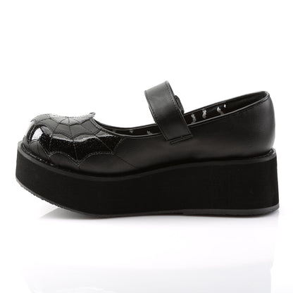 Demonia Cult Signature | "Sprite-05" Platforms - Black Vegan Leather-Black Patent