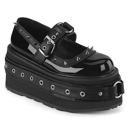 Demonia Cult Classic | "Damned-20" Platforms - Black Patent-Vegan Leather