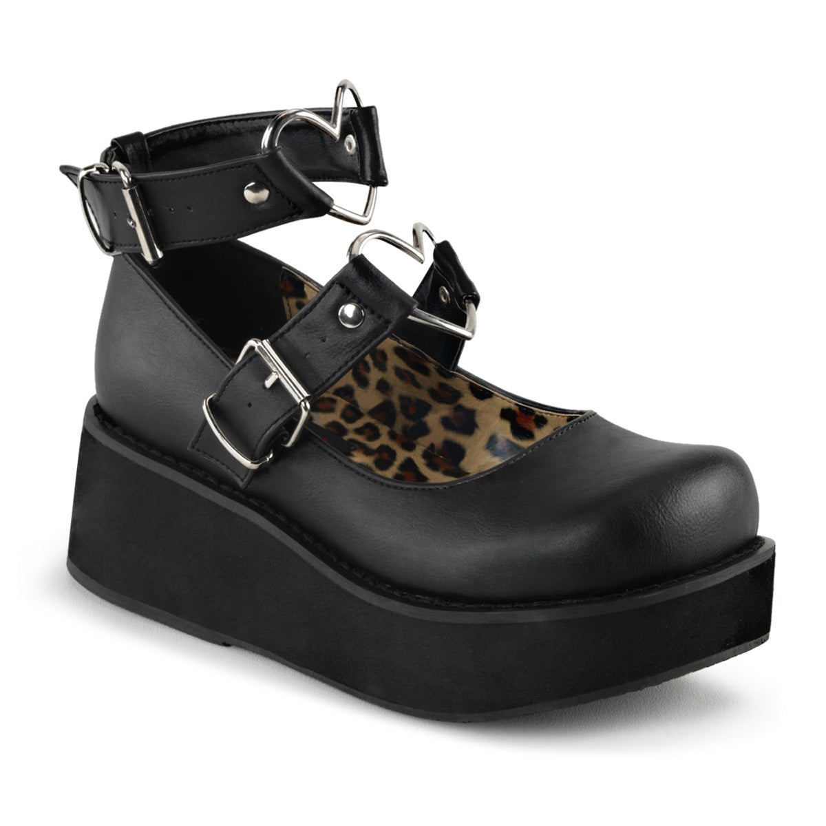 Demonia Cult Latest | "Sprite-02" Platforms - Black Vegan Leather