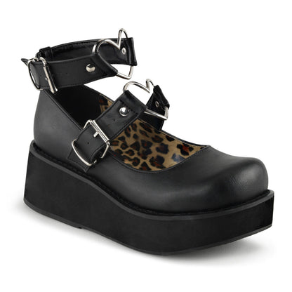 Demonia Cult Latest | "Sprite-02" Platforms - Black Vegan Leather