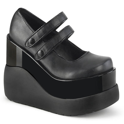 Demonia Cult Quality | "Void-37" Platforms - Black Vegan Leather-Patent