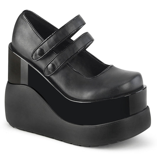 Demonia Cult Quality | "Void-37" Platforms - Black Vegan Leather-Patent