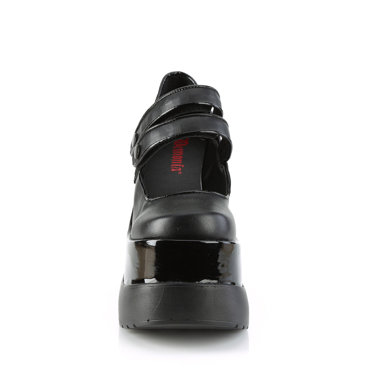 Demonia Cult Quality | "Void-37" Platforms - Black Vegan Leather-Patent