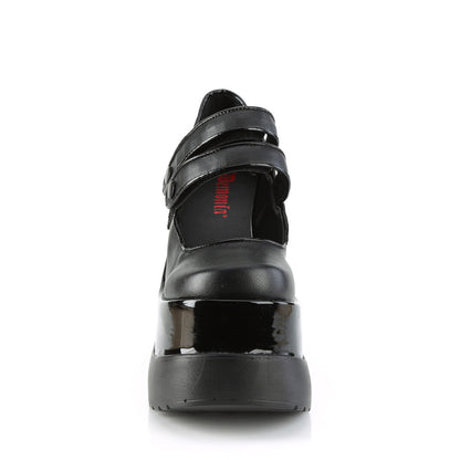 Demonia Cult Quality | "Void-37" Platforms - Black Vegan Leather-Patent
