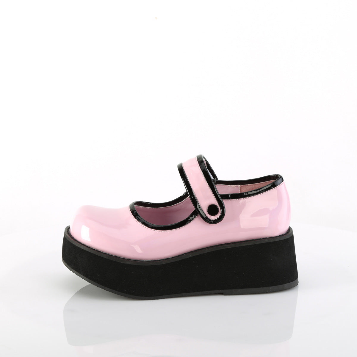 Demonia Cult Classic | "Sprite-01" Platforms - Baby Pink Holo Patent
