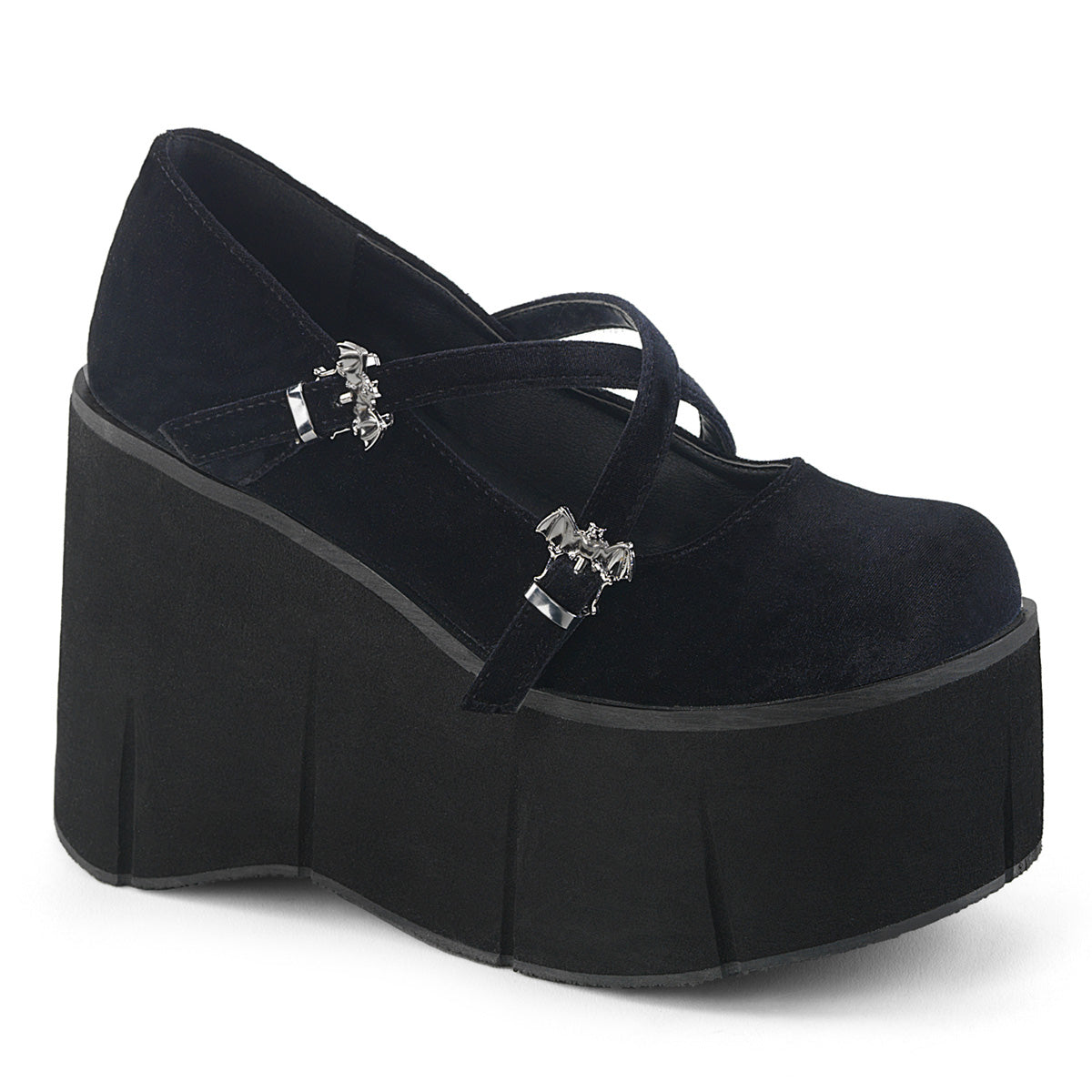Demonia Cult Essential | "Kera-10" Platforms - Black Velvet