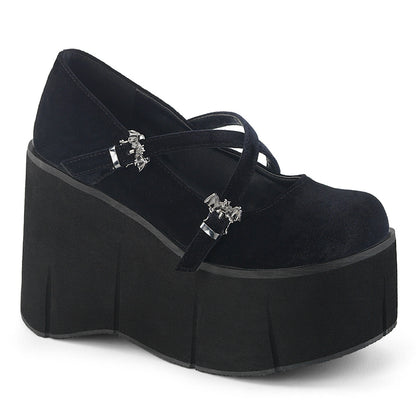 Demonia Cult Essential | "Kera-10" Platforms - Black Velvet