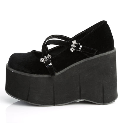Demonia Cult Essential | "Kera-10" Platforms - Black Velvet