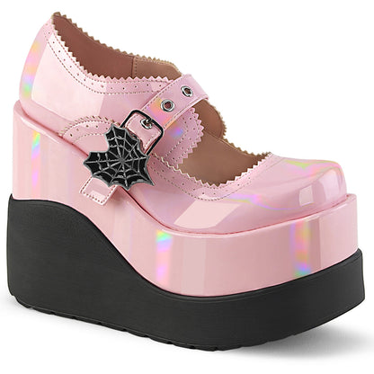 Demonia Cult Everyday | "Void-38" Platforms - Baby Pink Holo Patent