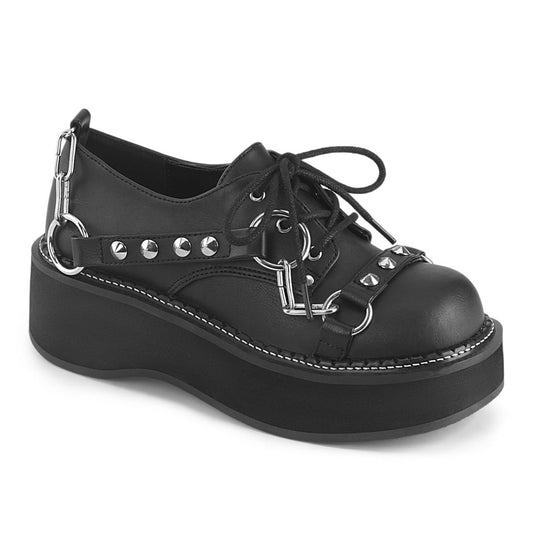 Demonia Cult Value | "Emily-32" Platforms - Black Vegan Leather