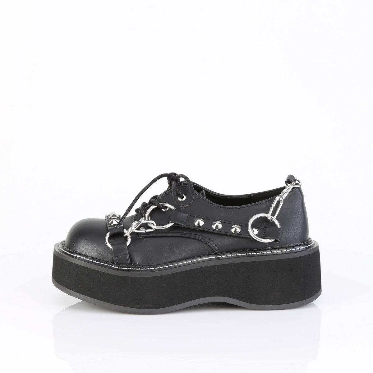 Demonia Cult Value | "Emily-32" Platforms - Black Vegan Leather
