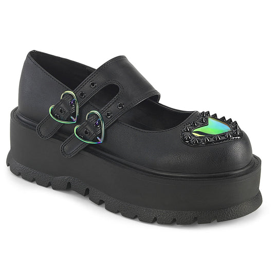 Demonia Cult Great Value | "Slacker-25" Platforms - Black Vegan Leather