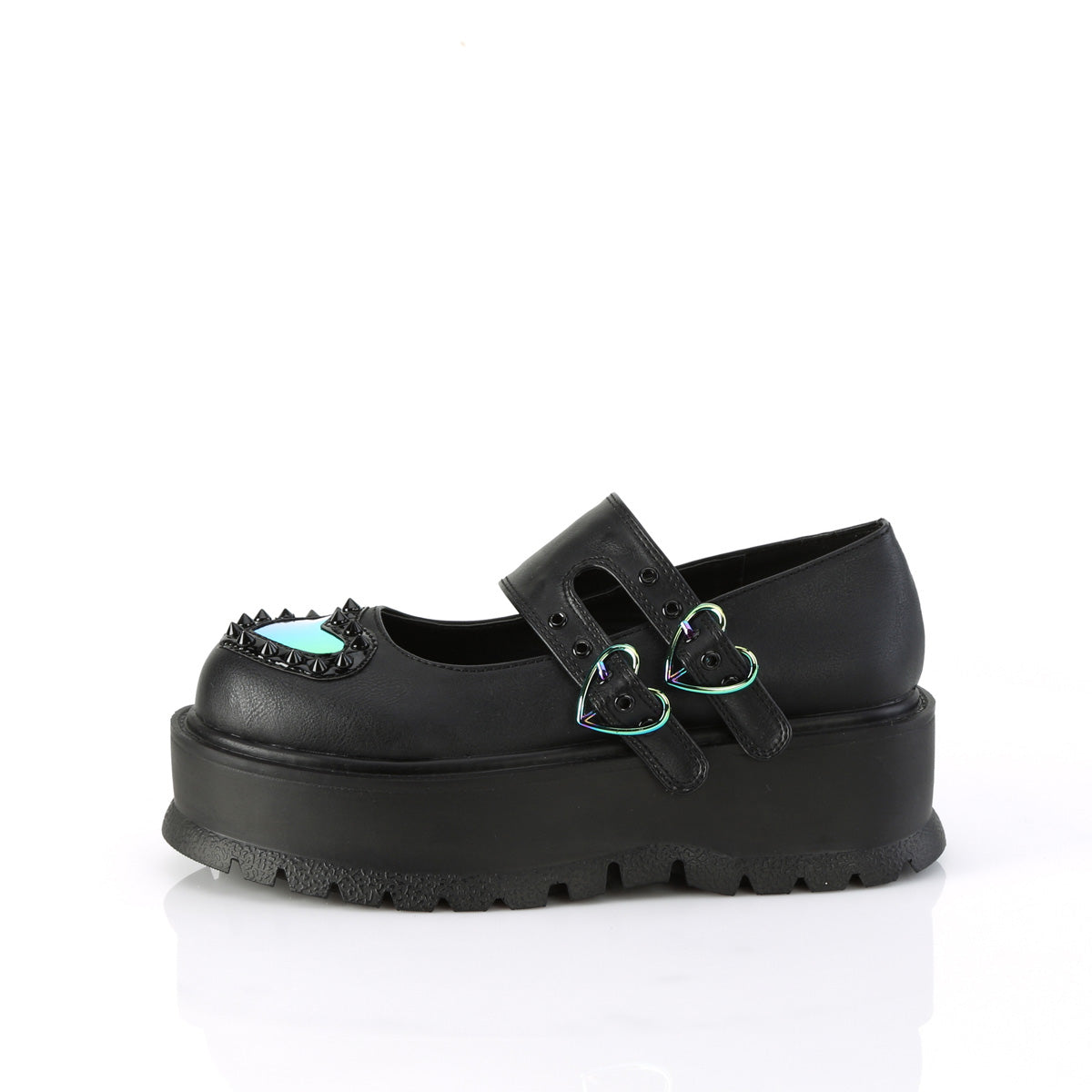 Demonia Cult Great Value | "Slacker-25" Platforms - Black Vegan Leather