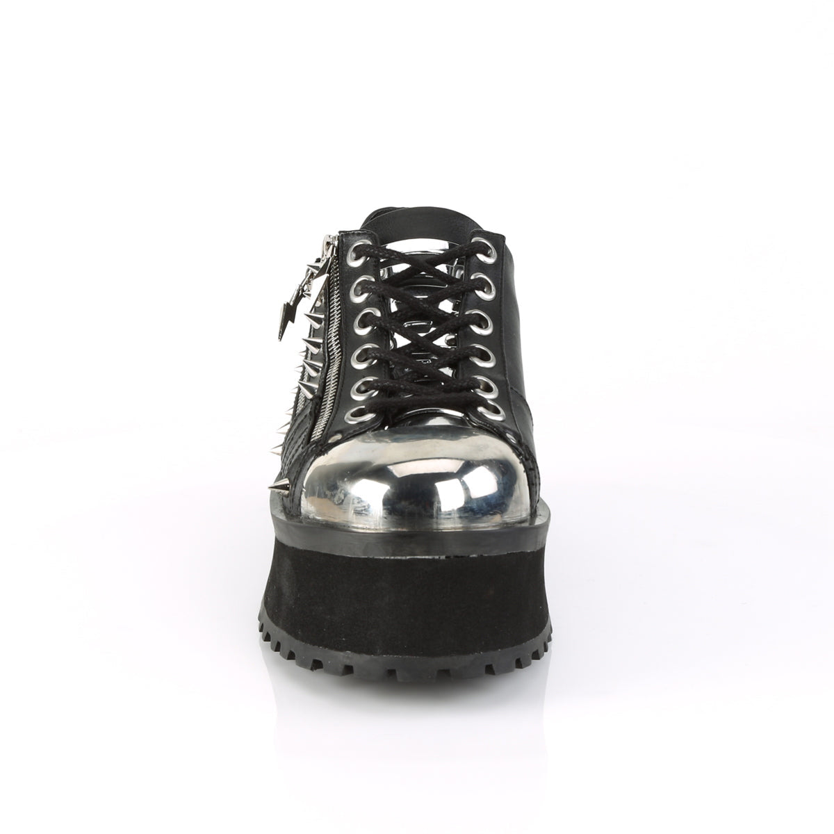 Demonia Cult Quality | "Gravedigger-04" Platforms - Black Vegan Leather