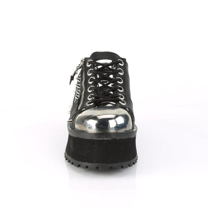Demonia Cult Quality | "Gravedigger-04" Platforms - Black Vegan Leather