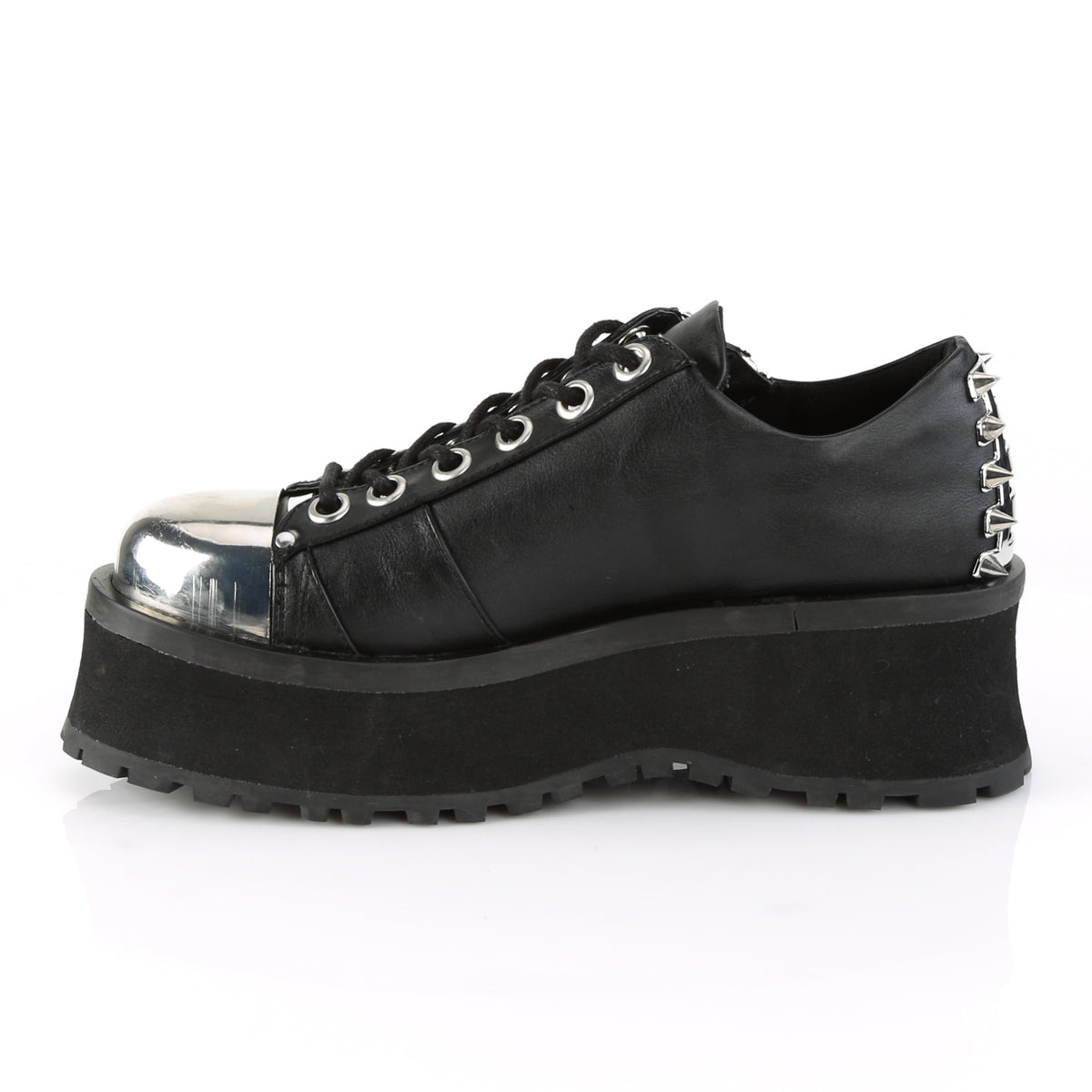 Demonia Cult Quality | "Gravedigger-04" Platforms - Black Vegan Leather