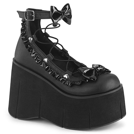 Demonia Cult Exclusive | "Kera-18" Platforms - Black Vegan Leather