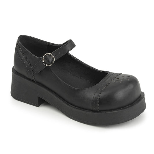Demonia Cult Essential | "Crux-07" Platforms - Black Vegan Leather