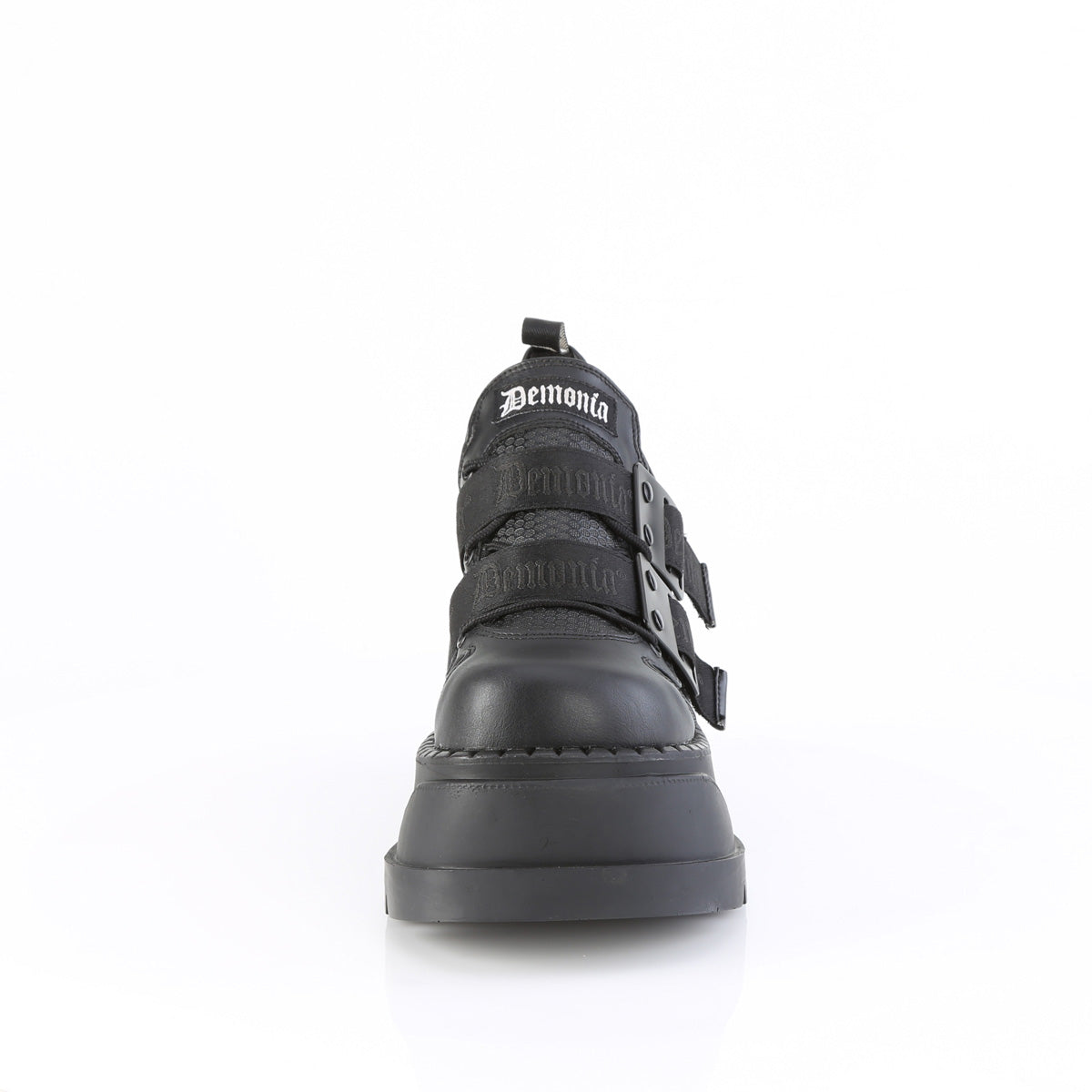 Demonia Cult Latest | "Stomp-28" Platforms - Black Patent-Vegan Leather