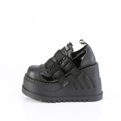 Demonia Cult Latest | "Stomp-28" Platforms - Black Patent-Vegan Leather