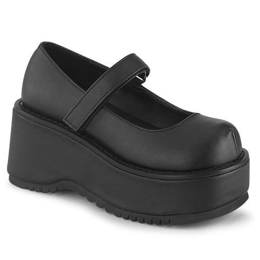 Demonia Cult Quality | "Dollie-01" Platforms - Black Vegan Leather