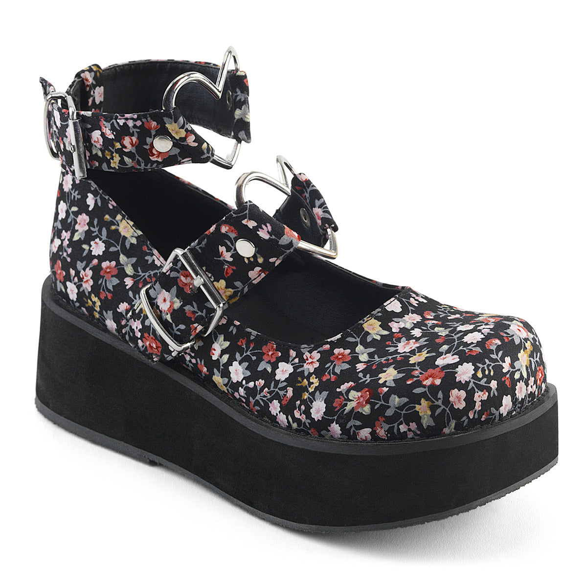 Demonia Cult Exclusive | "Sprite-02" Platforms - Floral Fabric