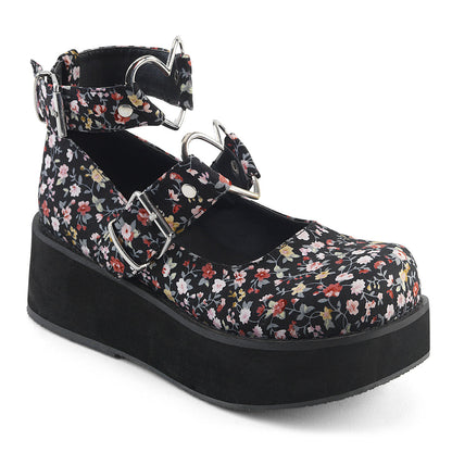 Demonia Cult Exclusive | "Sprite-02" Platforms - Floral Fabric
