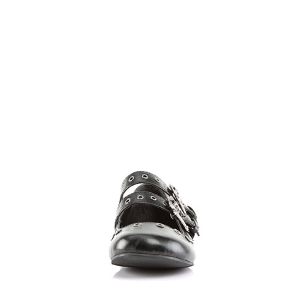 Demonia Cult Classic | "Daisy-03" Flats - Black Vegan Leather
