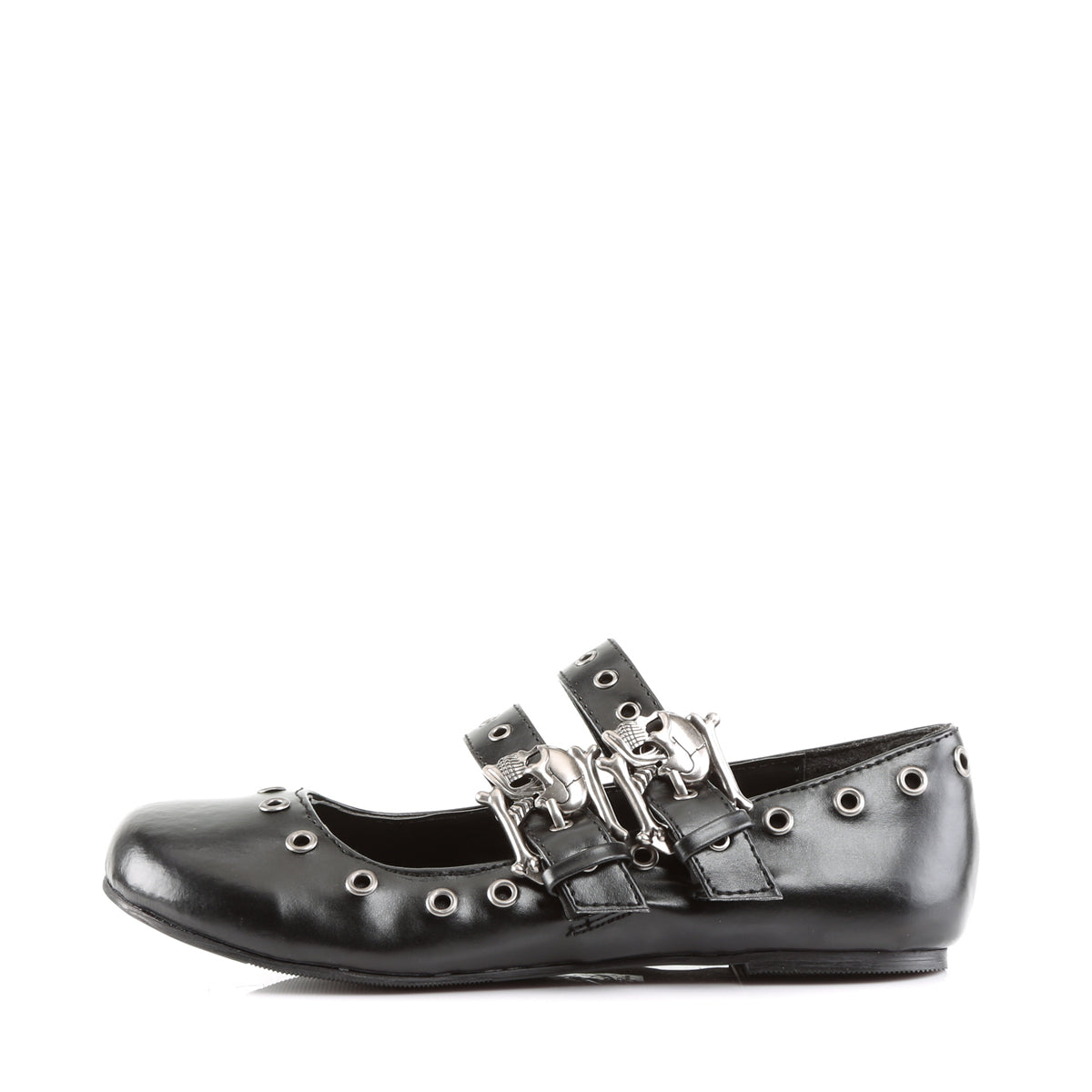 Demonia Cult Classic | "Daisy-03" Flats - Black Vegan Leather