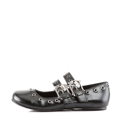 Demonia Cult Classic | "Daisy-03" Flats - Black Vegan Leather