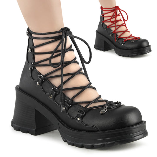 Demonia Cult Great Value | "Bratty-32" Sandals - Black Vegan Leather