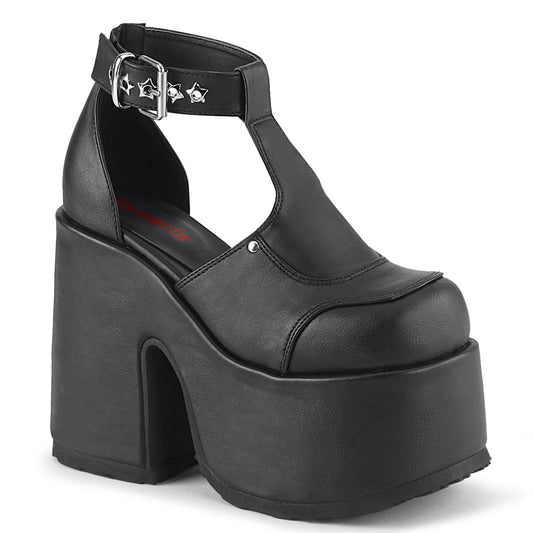 Demonia Cult Quality | "Camel-103" Sandals - Black Vegan Leather