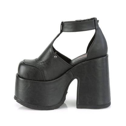 Demonia Cult Quality | "Camel-103" Sandals - Black Vegan Leather