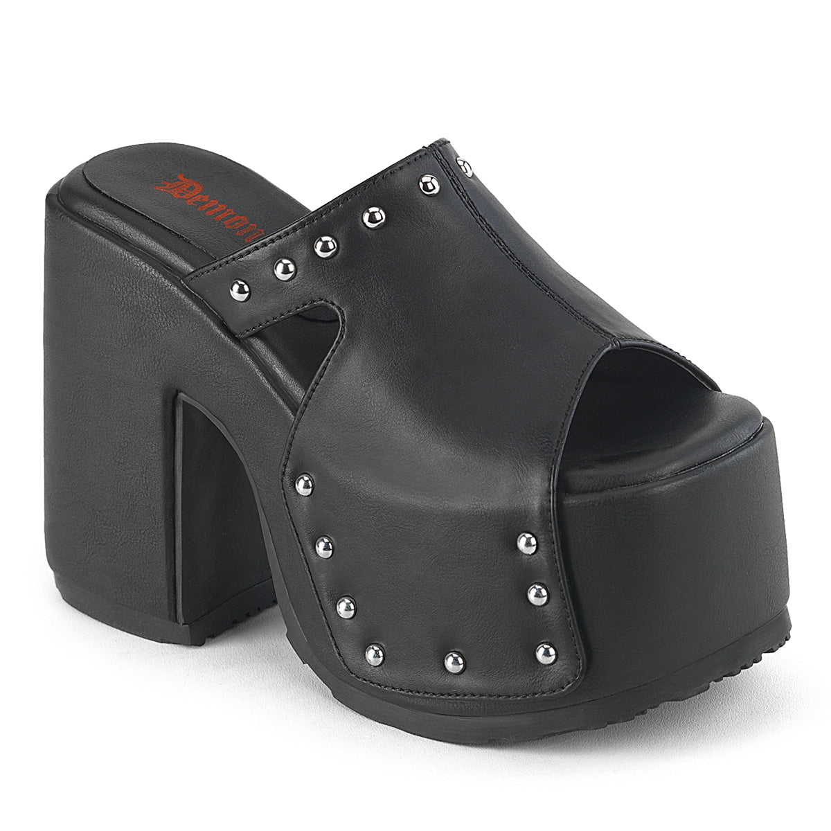 Demonia Cult Exclusive | "Camel-109" Sandals - Black Vegan Leather