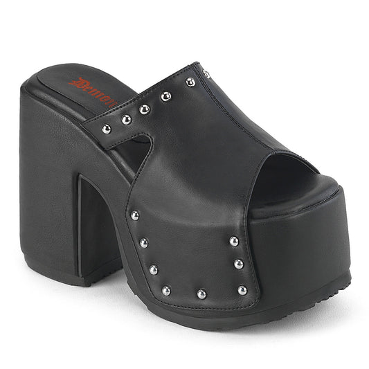 Demonia Cult Exclusive | "Camel-109" Sandals - Black Vegan Leather