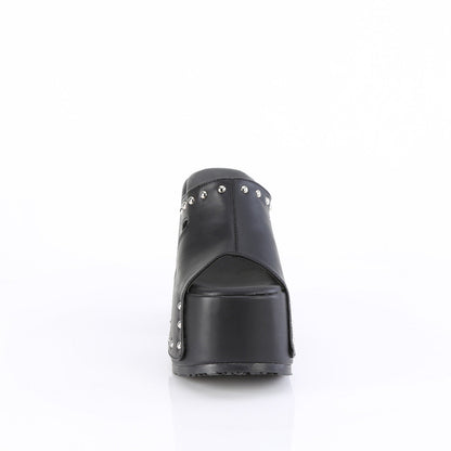 Demonia Cult Exclusive | "Camel-109" Sandals - Black Vegan Leather