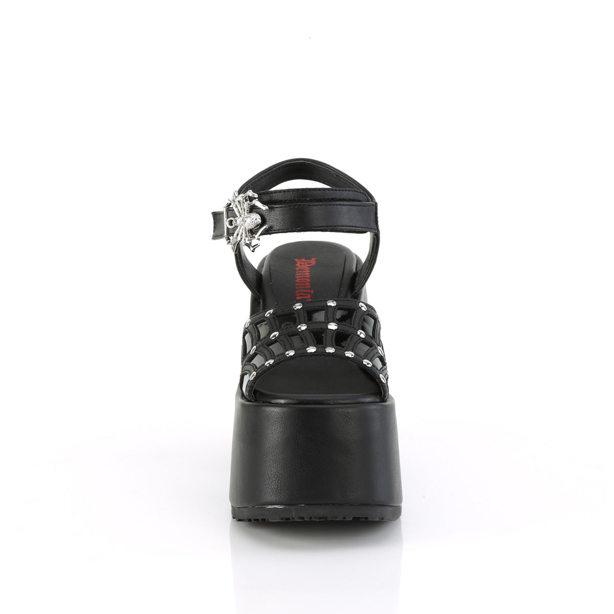 Demonia Cult Signature | "Camel-17" Sandals - Black Vegan Leather