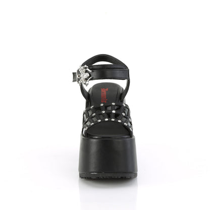 Demonia Cult Signature | "Camel-17" Sandals - Black Vegan Leather