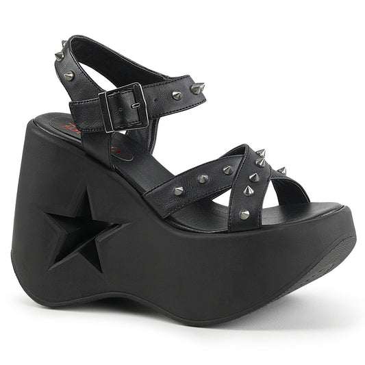 Demonia Cult Value | "Dynamite-02" Sandals - Black Vegan Leather