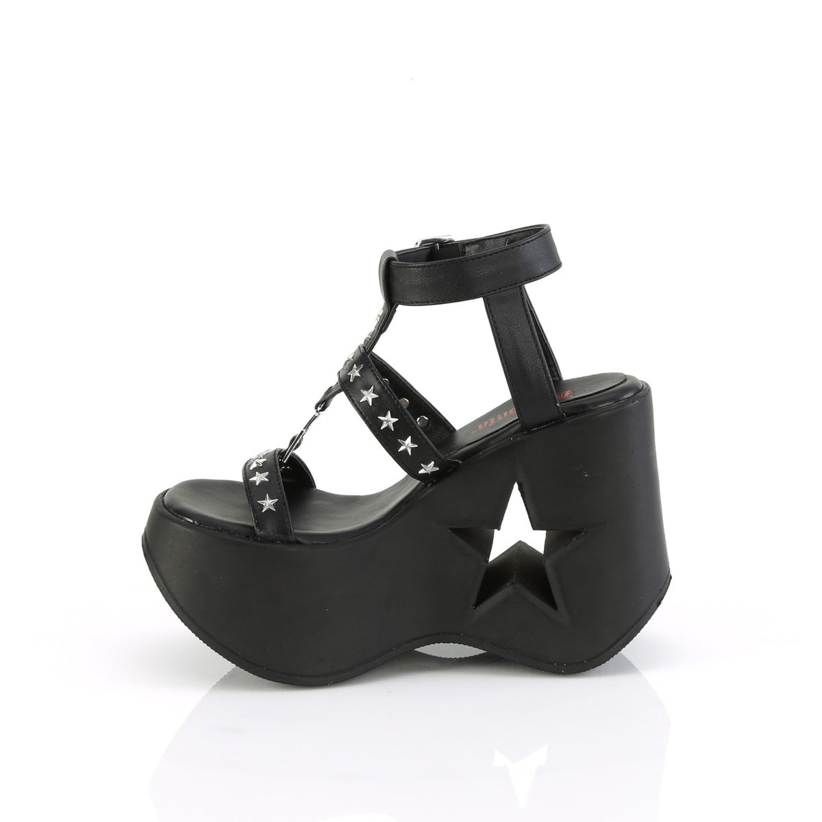 Demonia Cult Great Value | "Dynamite-12" Sandals - Black Vegan Leather