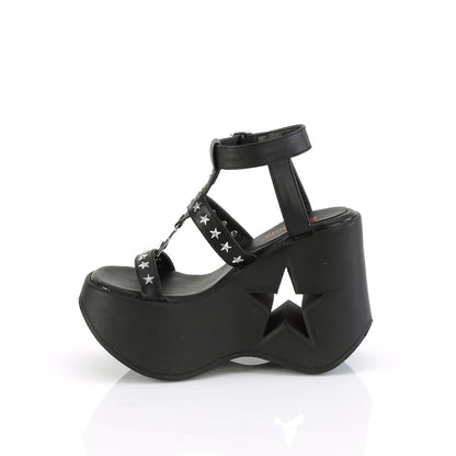 Demonia Cult Great Value | "Dynamite-12" Sandals - Black Vegan Leather
