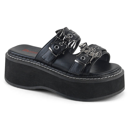 Demonia Cult Quality | "Emily-100" Sandals - Black Vegan Leather