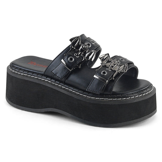 Demonia Cult Quality | "Emily-100" Sandals - Black Vegan Leather