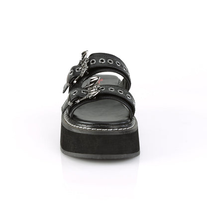 Demonia Cult Quality | "Emily-100" Sandals - Black Vegan Leather
