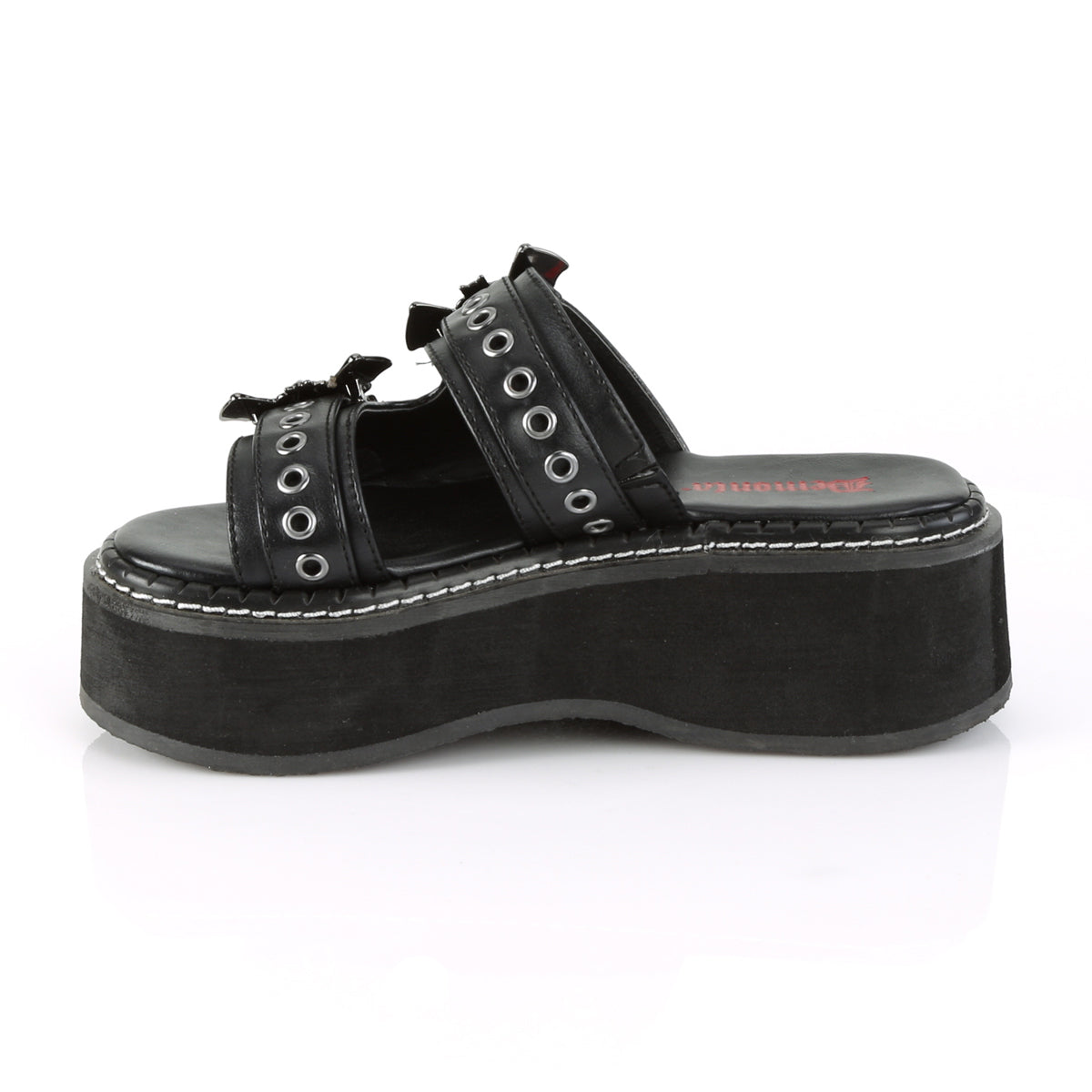Demonia Cult Quality | "Emily-100" Sandals - Black Vegan Leather