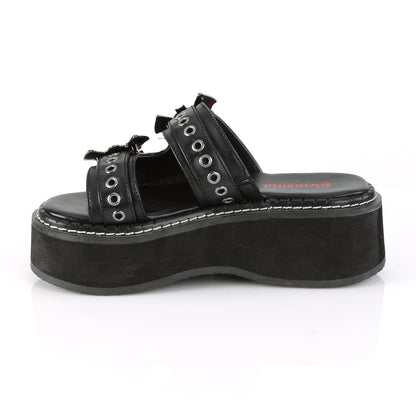Demonia Cult Quality | "Emily-100" Sandals - Black Vegan Leather