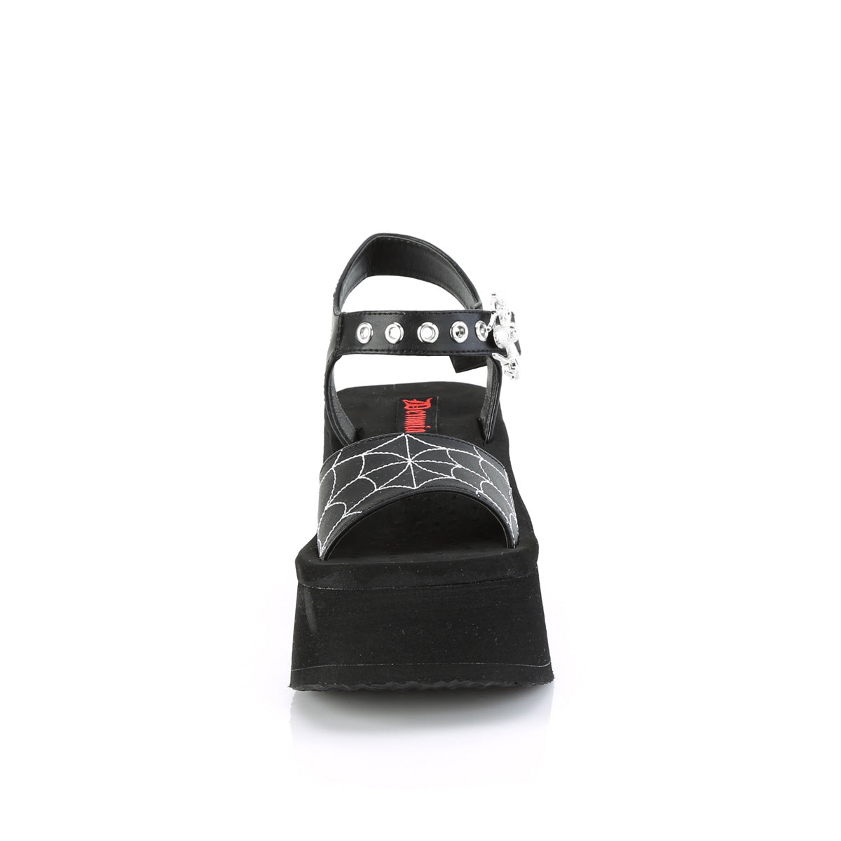 Demonia Cult Classic | "Funn-10" Sandals - Black Vegan Leather
